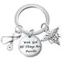 BEKECH LVN Keychain Licensed Vocational Nurse Gift with God All Things are Possible Keychain with Nurse Caduceus Stethoscope Charm Gift for Nurse Graduation Medical Student BEKECH LVN Keychain Licensed Vocational Nurse Gift with God All Things are Possible Keychain with Nurse Caduceus Stethoscope Charm Gift for Nurse Graduation Medical Student
