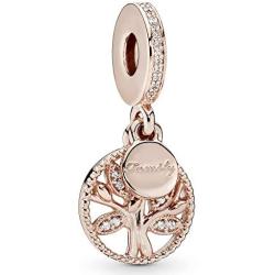 Pandora Jewelry Family Heritage Dangle Cubic Zirconia Charm in Pandora Rose