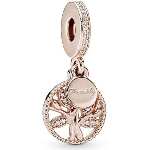 Pandora Jewelry Family Heritage Dangle Cubic Zirconia Charm in Pandora Rose