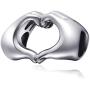 Sambaah Love Heart in Your Hand Charm Sterling Silver Finger Love Valentine Charm Bead for Bracelets/Gift for Family-Friends