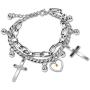 NA Mother Mary Miraculous Medal Link Chain Bracelet Mustard Seed Cross Christian Jewelry Stainless Steel Y705