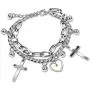 NA Mother Mary Miraculous Medal Link Chain Bracelet Mustard Seed Cross Christian Jewelry Stainless Steel Y705
