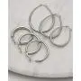 Highstreet Sterling Silver plated oval large hoop earrings for women | easy to wear and Hypoallergenic| silver or gold plated you choose | click top