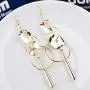 ZRosse 2 Pairs Floral rhinestone Long Earrings Pendientes Jewelry Round Dangle Earrings For Women Gold Color Fashion