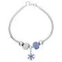 Disney Frozen Snowflake and Crystal Beads Sterling Silver Bundle Bracelet, 7.5” Disney Frozen Snowflake and Crystal Beads Sterling Silver Bundle Bracelet, 7.5”