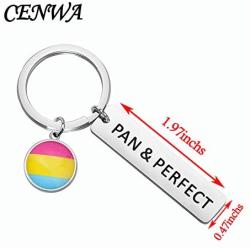 CENWA Pansexual Pride Gift Pensexual Flag Charm Keychain Gift Pan & Perfect Keychain Pansexual Jewelry Gift