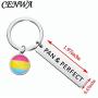CENWA Pansexual Pride Gift Pensexual Flag Charm Keychain Gift Pan & Perfect Keychain Pansexual Jewelry Gift