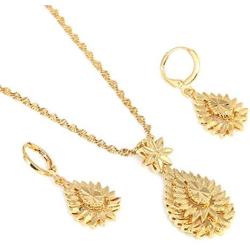 Ethiopian African Wedding Party Jewelry Set Pendant Necklace Earrings Eritrea Habesha Women Jewelry
