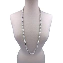 MGR MY GEMS ROCK! 36 Inch 7-8MM Matte Finnish Genuine Semi-Precious Stone Endless Infinity Long Beaded Strand Necklace.