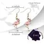 Pink Enamel Flamingo Bird Dangle Earrings Owl Earrings Unicorn Earrings Daisy Earrings Romantic Bird Jewelry for Women Girls