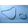 GEMSME 18K White Gold Plated Graduated Round Cubic Zirconia Tennis Necklace/Bracelet/Earrings Sets Pack of 3