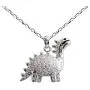 Hiqmic 925 Sterling Silver Cute Dinosaur Stegosaurus Pendant Necklace White Gold Plated Jewelry Gifts for Women 17''_WK99096 Hiqmic 925 Sterling Silver Cute Dinosaur Stegosaurus Pendant Necklace White Gold Plated Jewelry Gifts for Women 17''_WK99096