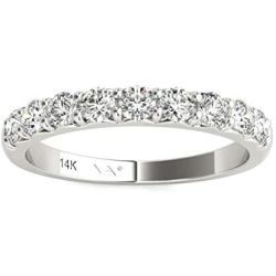 Vaarya 14K White Gold Diamond Wedding Band (1/2 Ct tw, AGS Certified GH+/SI2-I1+)