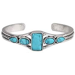 Xiaomei Jewelry Vintage Lady Cuff Fashion Women Bracelet Adjustable Bangle Turquoise Fashion Jewelry