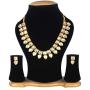 Saissa Gold Plated Metal Jadau Kundan Choker Indian Necklace Earrings Jewelry Set for Girls and Women