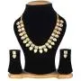 Saissa Gold Plated Metal Jadau Kundan Choker Indian Necklace Earrings Jewelry Set for Girls and Women