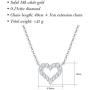 Carleen Solid Real Gold Round Diamond Small Tiny Love Open Heart Dainty Pendant Necklace Delicate Jewelry for Women Girls, 16+2'' Solid Gold Chain