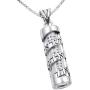 AJDesign Mezuzah Necklace Pendant Spiral Shema Yisrael and Scroll in 925 Sterling Silver with Chain