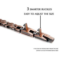 RainSo Womens Pure Copper Magnetic Therapy Bracelets for Arthritis Wristband with 3 Smarter Buckle Adjustable