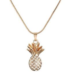 Ouran Long Necklace for Women,Pineapple Pendant Necklace Rose Gold or Silver Chain Necklace with CZ Crystal