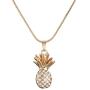 Ouran Long Necklace for Women,Pineapple Pendant Necklace Rose Gold or Silver Chain Necklace with CZ Crystal