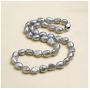 8.5-9.5mm Gray Baroque Freshwater Cultured Pearl Necklace and Bracelet Set AA+ Quality with Sterling Silver Clasp - PremiumPearl