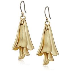 Lucky Brand Womens Petal Gold Drop Earrings