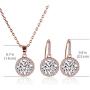 A+O Gift for Mom, Mother in Law - Necklace and Earrings Jewelry Set in Silver, Gold or Rose Gold