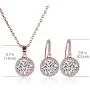 A+O Gift for Mom, Mother in Law - Necklace and Earrings Jewelry Set in Silver, Gold or Rose Gold A+O Gift for Mom, Mother in Law - Necklace and Earrings Jewelry Set in Silver, Gold or Rose Gold