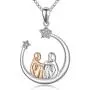 Sister Necklace S925 Sterling Silver Moon Star Pendant Necklace Friendship Best Friends Jewelry Gifts for Women Sister Necklace S925 Sterling Silver Moon Star Pendant Necklace Friendship Best Friends Jewelry Gifts for Women
