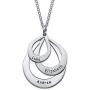 MyNameNecklace Personalized Dangle Drop Shape Engraved 3 Name Necklace – Sterling Silver 925 Custom Family Pendant Mother Day Jewelry Gift for Wife, Mom