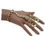 TFJ Women Fashion Jewelry Hand Chain Metal Long Scorpion Wrist Bracelet Slave Ring Gold
