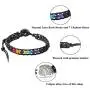 PLTGOOD 6mm Bead Bracelet for Men Women 7 Chakras Lava Rock Stone Anxiety Bracelet Essential Oil Diffuser Yoga Headling Boho Bracelets Bangle for Meditation Relax Aromatherapy