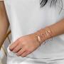 Starain Rose Gold Bracelets for Women Girls Arrow Knot Heart Leaf Bangle Bracelet Stackable Cuff Bracelet Set, 5Pcs