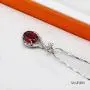 JYX Gemstone Jewellery Garnet Pendant Genuine 925 Sterling Silver Chain 7×9mm Oval Garnet Pendant Necklace for Women Girls