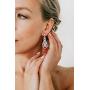 SWEETV Teardrop Bridal Earrings for Wedding, Brides, Bridesmaids, Pear Shaped Dangle Earrings for Women Prom, Rose Gold/Silver