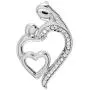 Dazzlingrock Collection 0.15 Carat (ctw) Round Diamond Mothers Day Special Mom Child Ladies Pendant, Sterling Silver