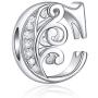 FOREVER QUEEN Initial Charms 925 Sterling Silver Letter A-Z Charms for Snake Chain Bracelet Necklace Alphabet Beads