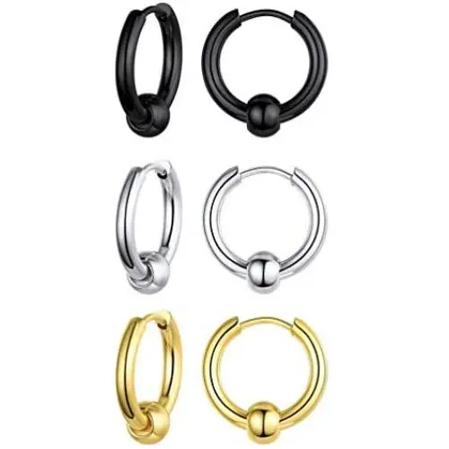 Statement Earrings for Men Women, Punk Jewelry, Black/Gold Plated Stainless Steel, Hypoallergenic for Sensitive Ears, Come Gift Box Statement Earrings for Men Women, Punk Jewelry, Black/Gold Plated Stainless Steel, Hypoallergenic for Sensitive Ears, Come Gift Box