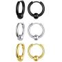 Statement Earrings for Men Women, Punk Jewelry, Black/Gold Plated Stainless Steel, Hypoallergenic for Sensitive Ears, Come Gift Box