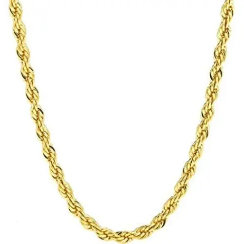 Gold Rope Chain 5mm, 20x More Real 24K, Diamond Cut For Men & Women Premium Fashion Jewelry Necklaces Over Semi Precious Bronze, Classic, 16-30 Inches USA made! Gold Rope Chain 5mm, 20x More Real 24K, Diamond Cut For Men & Women Premium Fashion Jewelry Necklaces Over Semi Precious Bronze, Classic, 16-30 Inches USA made!