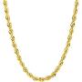 Gold Rope Chain 5mm, 20x More Real 24K, Diamond Cut For Men & Women Premium Fashion Jewelry Necklaces Over Semi Precious Bronze, Classic, 16-30 Inches USA made!