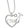 Caring Hands Gifts CNA Certified Nurse Assistant Stethoscope Heart Necklace, CNA Gift, CNA Pendant