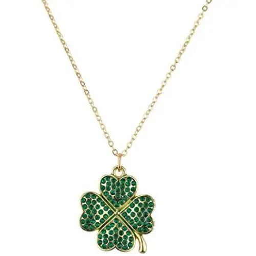 Lux Accessories Silvertone Bling Four Leaf Clover Pendant Necklace Lux Accessories Silvertone Bling Four Leaf Clover Pendant Necklace