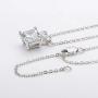 AINUOSHI 18K Gold Plated Sterling Silver 2 Carat Cubic Zirconia Asscher Cut Solitaire Pendant Necklace, 18''
