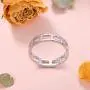 S925 Sterling Silver Simple Band Cuban Link Chain Knot Ring for Women Men