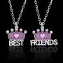 2 Pcs/Set Enamel Rainbow Cloud Purple Crown Pendant Necklace Sets BFF Friendship Jewelry Gifts for Kids 2 Pcs/Set Enamel Rainbow Cloud Purple Crown Pendant Necklace Sets BFF Friendship Jewelry Gifts for Kids