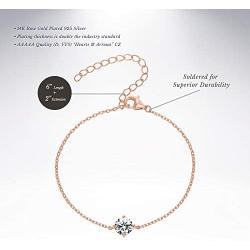 PAVOI 14K Gold Plated 925 Sterling Silver Cubic Zirconia Solitaire Diamond Bracelet | Bridesmaid Bracelets | Gold Bracelets for Women
