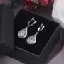 CiNily Opal Jewelry Sets for Women Girls 18K White Gold Plated Heart or Tree Shape Pandant Necklace Stud Earrings Ajustable Opal Bracelet Jewelry