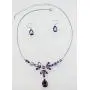 Faship Gorgeous Cubic Zirconia CZ Crystal Floral Necklace Earrings Set
